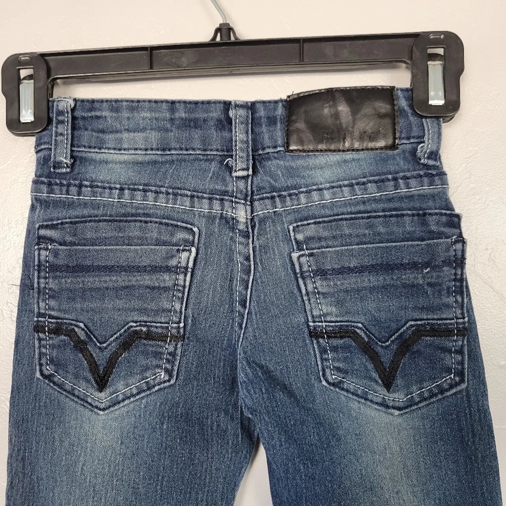 Blue Rag 5 Blue Jeans Denim Little Boys Medium Dark Wash Embroidered Pockets